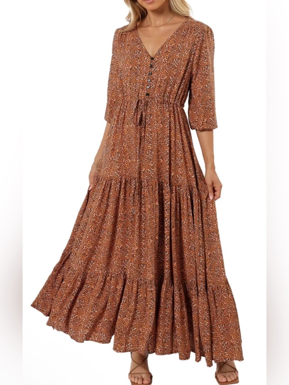 PETAL & PUP Kelda Tiered Maxi Dress XS